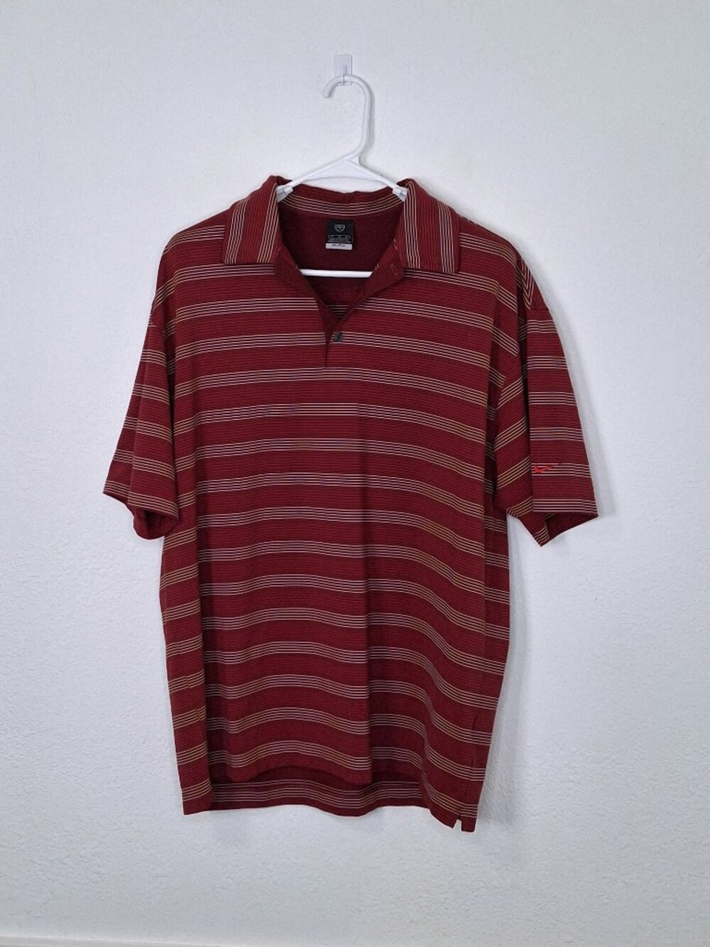 Nike Mens Dri-FIT UV Polo Shirt Sz XL Striped Golf Performance Athletic Preppy